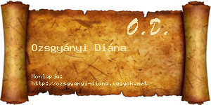 Ozsgyányi Diána névjegykártya